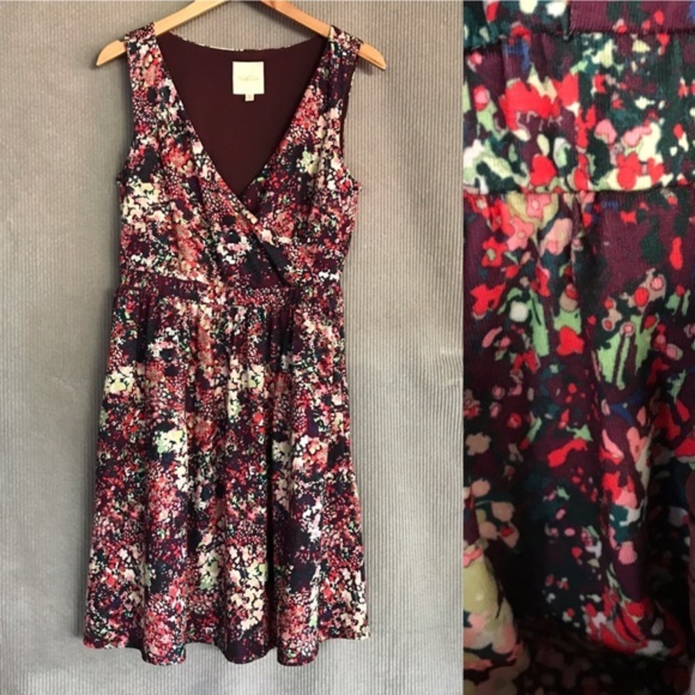 MODCLOTH floral faux wrap midi dress mimi romantic mod cloth medium flirty girly